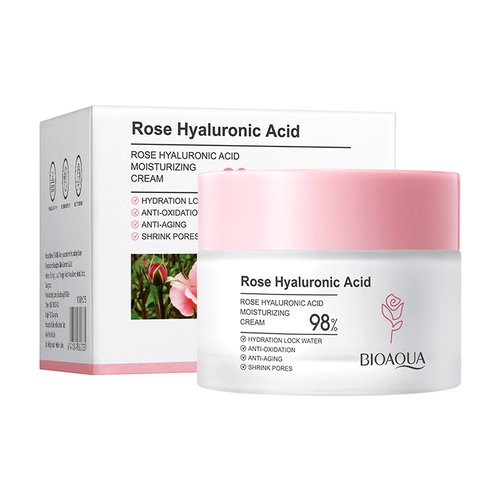 Крем для обличчя з рзою та гіалуроновою кислотою Bioaqua Rose Hyaluronic Acid Moisturizing Cream 50г