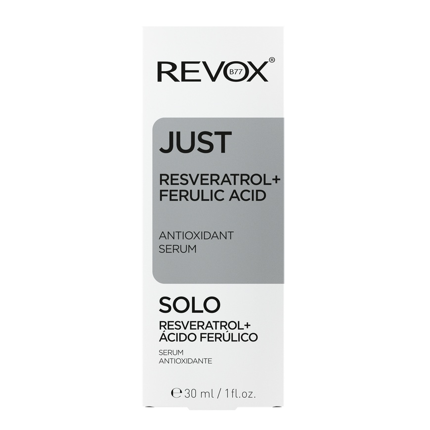 Антиоксидантна сироватка для обличчя з ресвератролом та феруловою кислотою REVOX B77 JUST RESVERATROL + FERULIC ACID ANTIOXIDANT SERUM 30ml