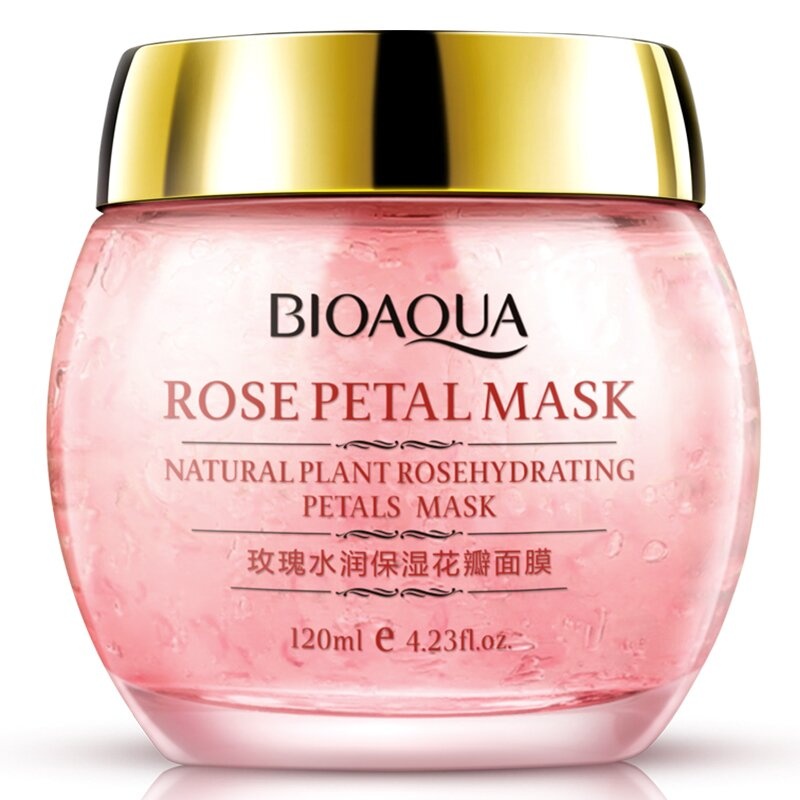 Нічна зволожуюча маска для обличчя з екстрактом троянди Bioaqua Rose Petal Mask