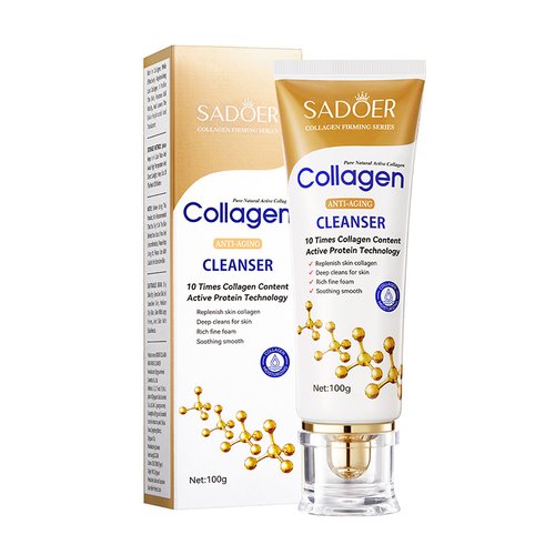 Пінка для обличчя з колагеном SADOER collagen anti-aging cleanser 100г