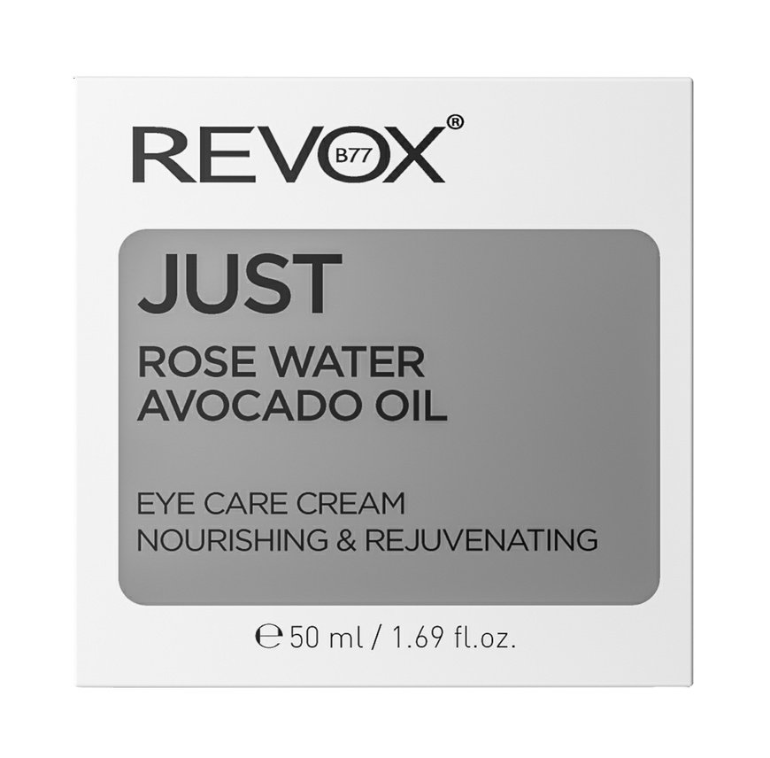 Поживний крем навколо очей з рожевою водою та маслом авокадо REVOX B77 JUST ROSE WATER AVOCADO OIL EYE CARE CREAM, 50 ml