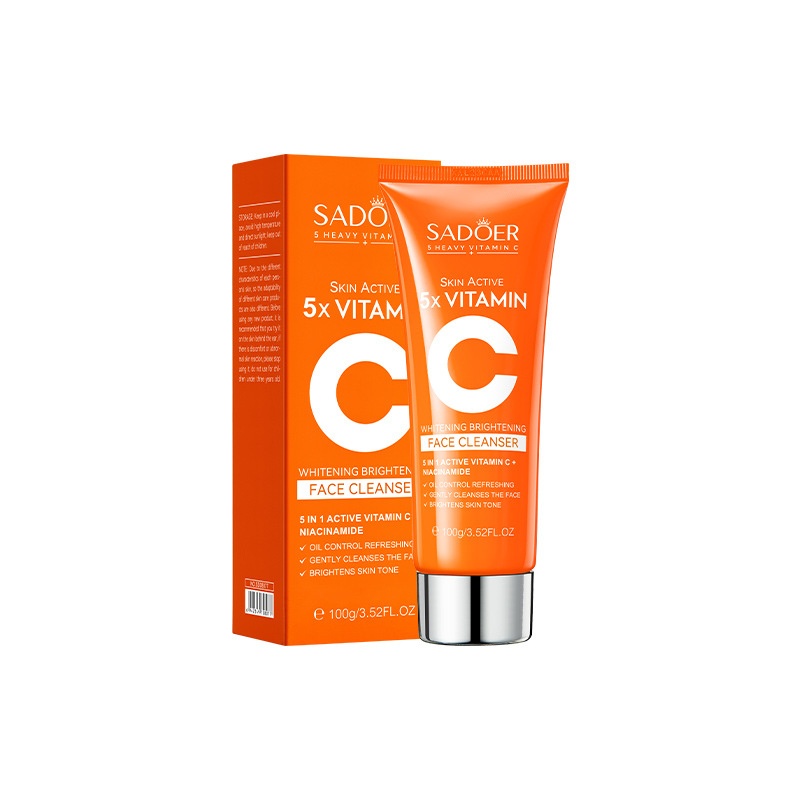 Пінка для обличчя з вітаміном С SADOER 5X Vitamin C facial cleanser 100г