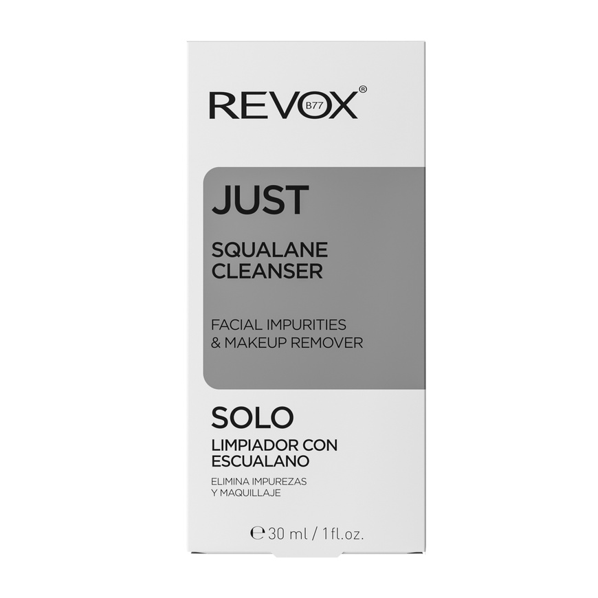 Зволожуюча емульсія зі скваланом для очищення та демакіяжу обличчя REVOX B77 JUST SQUALANE CLEANSER - FACIAL IMPURITIES & MAKEUP REMOVER, 30 ml